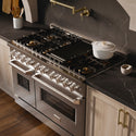 ZLINE 48 in. 6.7 cu. ft. Classic Gas Range with 8 Burner DuoPro™ Cooktop and Dual Ovens in Satin Stainless Steel, Open Box-Good Condition