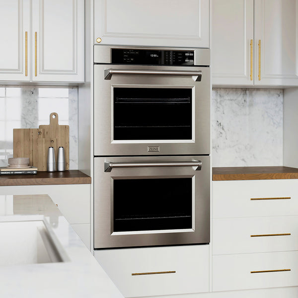 ZLINE 30 in. Professional True Convection Double Wall Oven with Air Fry and Self Clean in Stainless Steel (WAD-30)