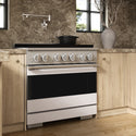 ZLINE 36 in. 5.2 cu. ft. Marino Dual Fuel Range with 6 Burner DuoPro™ Cooktop and Electric Convection Oven with White Matte Door (PMDR-WM-36)