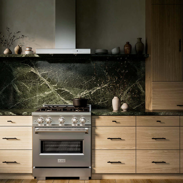 ZLINE 30 in. 4.2 cu. ft. Classic Dual Fuel Range with 4 Burner DuoPro™ Cooktop and Electric Convection Oven in Stainless Steel, Open Box-Good Condition