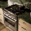 ZLINE 30 in. 4.2 cu. ft. Classic Dual Fuel Range with 4 Burner DuoPro™ Cooktop and Electric Convection Oven in Satin Stainless Steel (PCDRS-30)