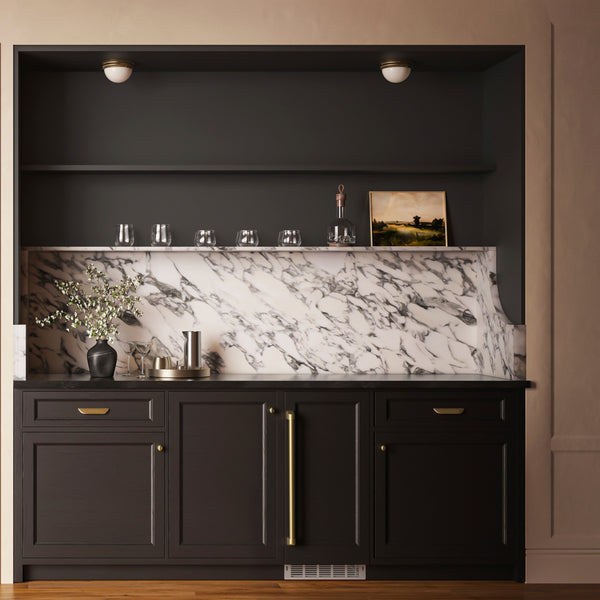 ZLINE Autograph Edition 15 in. Touchstone Nugget Ice Maker with Drain Pump and Panel-Ready Door with Champagne Bronze Handle (INGDPZ-15-CB)
