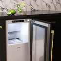 ZLINE Autograph Edition 15 in. Touchstone Nugget Ice Maker with Drain Pump and Panel-Ready Door with Polished Gold Handle (INGDPZ-15-G)