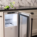 ZLINE Autograph Edition 15 in. Touchstone Nugget Ice Maker with Drain Pump and Panel-Ready Door with Matte Black Handle (INGDPZ-15-MB)