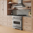 ZLINE 30 in. 4.2 cu. ft. Classic Gas Range with 4 Burner DuoPro™ Cooktop and Convection Gas Oven in Stainless Steel (PCGR30)