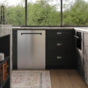 ZLINE Autograph Edition 24 in. Monument Series 3rd Rack Dishwasher with Auto Door Open Drying, 44dBa, Stainless Steel Panel with Matte Black Handle (DWMTZ-304-24-MB)