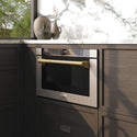 ZLINE Autograph Edition 24 in. 1.2 cu. ft. Built-in Microwave Drawer with a Traditional Handle in Stainless Steel and Champagne Bronze Accents (MWDZ-1-H-CB)