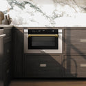 ZLINE Autograph Edition 24 in. 1.2 cu. ft. Built-in Microwave Drawer with a Traditional Handle in Stainless Steel and Champagne Bronze Accents (MWDZ-1-H-CB)