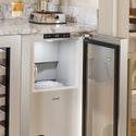 ZLINE Autograph Edition 15 in. Touchstone Nugget Ice Maker with Drain Pump and Solid Stainless Steel Door with Champagne Bronze Handle (INGDZ-ST-15-CB)