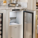 ZLINE Autograph Edition 15 in. Touchstone Nugget Ice Maker with Drain Pump and Solid Stainless Steel Door with Polished Gold Handle (INGDZ-ST-15-G)