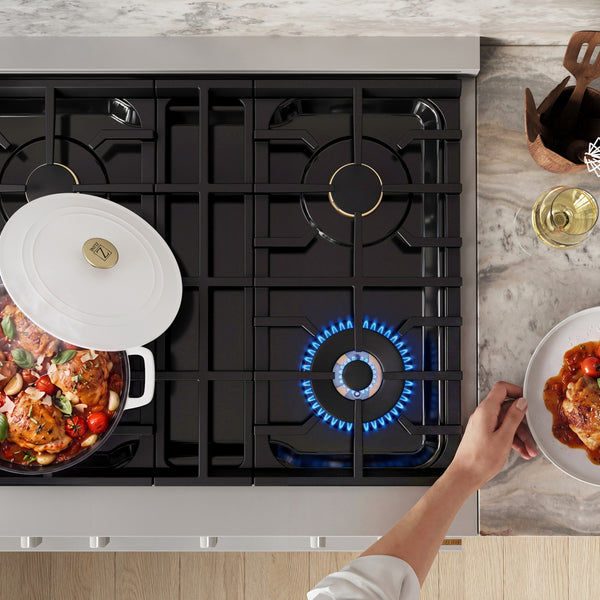 ZLINE 30 in. 4.2 cu. ft. Marino Gas Range with Convection Gas Oven in Stainless Steel with 4 Brass Burners (MGR-BR-30)