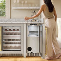 ZLINE Autograph Edition 15 in. Touchstone Nugget Ice Maker with Drain Pump and Solid Stainless Steel Door with Polished Gold Handle (INGDZ-ST-15-G)