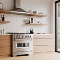 ZLINE 36 in. 5.2 cu. ft. Classic Dual Fuel Range with 6 Burner DuoPro™ Cooktop and Electric Convection Oven in Stainless Steel, Open Box-Good Condition