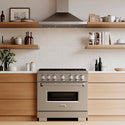 ZLINE 36 in. 5.2 cu. ft. Classic Gas Range with 6 Burner DuoPro™ Cooktop and Convection Gas Oven in Stainless Steel (PCGR36)