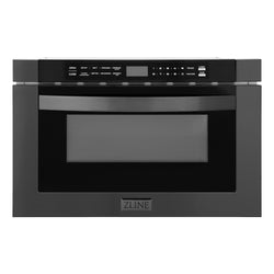 ZLINE 24 in. 1.2 cu. ft. Built-in Microwave Drawer in Black Stainless Steel, Open Box-Great Condition