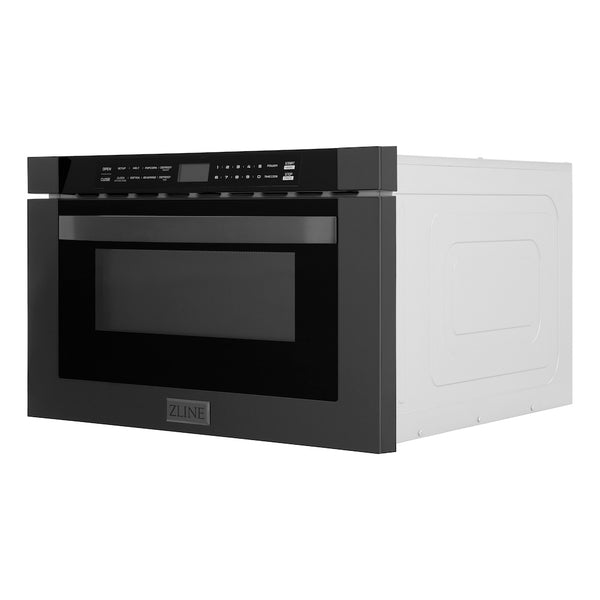 ZLINE 24 in. 1.2 cu. ft. Built-in Microwave Drawer in Black Stainless Steel, Open Box-Great Condition