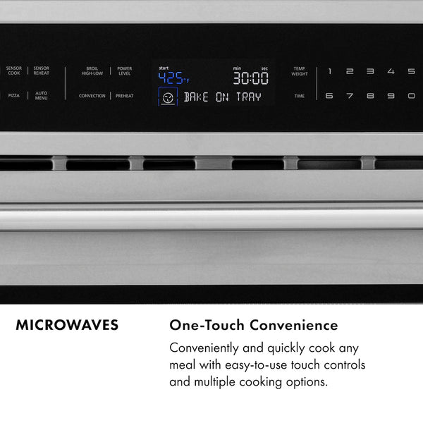 ZLINE 24 in. 1.2 cu. ft. Built-in Microwave Drawer with a Traditional Handle in Satin Stainless Steel (MWD-1-SS-H)