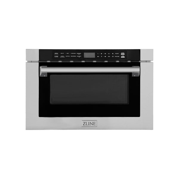 ZLINE 24 in. 1.2 cu. ft. Built-in Microwave Drawer with a Traditional Handle in Stainless Steel (MWD-1-H)