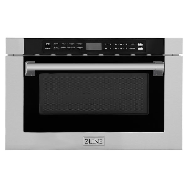 ZLINE 24 in. 1.2 cu. ft. Built-in Microwave Drawer with a Traditional Handle in Stainless Steel (MWD-1-H)