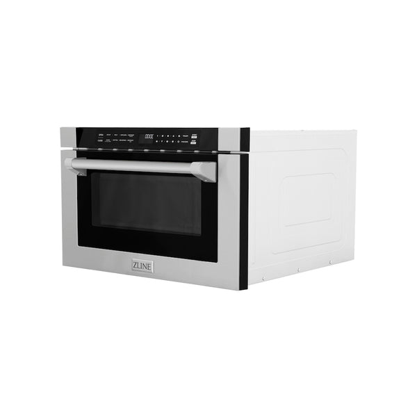 ZLINE 24 in. 1.2 cu. ft. Built-in Microwave Drawer with a Traditional Handle in Stainless Steel, Open Box-Good Condition