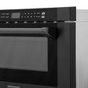 ZLINE 24 in. 1.2 cu. ft. Built-in Microwave Drawer with a Traditional Handle in Black Stainless Steel (MWD-1-BS-H)