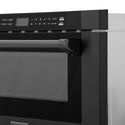 ZLINE 24 in. 1.2 cu. ft. Built-in Microwave Drawer with a Traditional Handle in Black Stainless Steel, Open Box-Great Condition