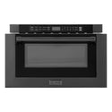 ZLINE 24 in. 1.2 cu. ft. Built-in Microwave Drawer with a Traditional Handle in Black Stainless Steel (MWD-1-BS-H)