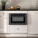 ZLINE 24 in. 1.2 cu. ft. Built-in Microwave Drawer with a Traditional Handle in Black Stainless Steel, Open Box-Good Condition
