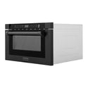 ZLINE 24 in. 1.2 cu. ft. Built-in Microwave Drawer with a Traditional Handle in Black Stainless Steel (MWD-1-BS-H)