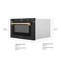 ZLINE Autograph Edition 24 in. 1.2 cu. ft. Built-in Microwave Drawer in Black Stainless Steel and Champagne Bronze Accents (MWDZ-1-BS-H-CB)