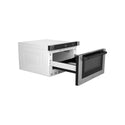 ZLINE Autograph Edition 24" 1.2 cu. ft. Built-in Microwave Drawer with a Traditional Handle in Stainless Steel and Matte Black Accents (MWDZ-1-H-MB)