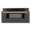Autograph Edition Microwave Drawer with Traditional Handle in Black Stainless and Champagne Bronze (MWDZ-30-BS-CB)