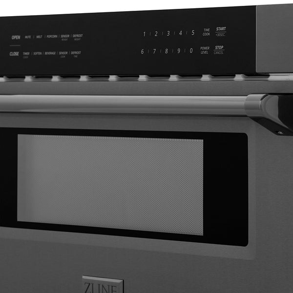 ZLINE 30 in. 1.2 cu. ft. Built-in Microwave Drawer in Black Stainless Steel, Open Box-Great Condition