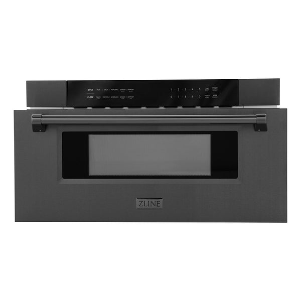 ZLINE 30 in. 1.2 cu. ft. Built-in Microwave Drawer in Black Stainless Steel, Open Box-Good Condition