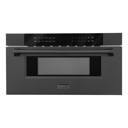 ZLINE 30 in. 1.2 cu. ft. Built-in Microwave Drawer in Black Stainless Steel, Open Box-Good Condition