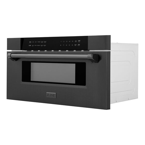 ZLINE 30 in. 1.2 cu. ft. Built-in Microwave Drawer in Black Stainless Steel, Open Box-Great Condition