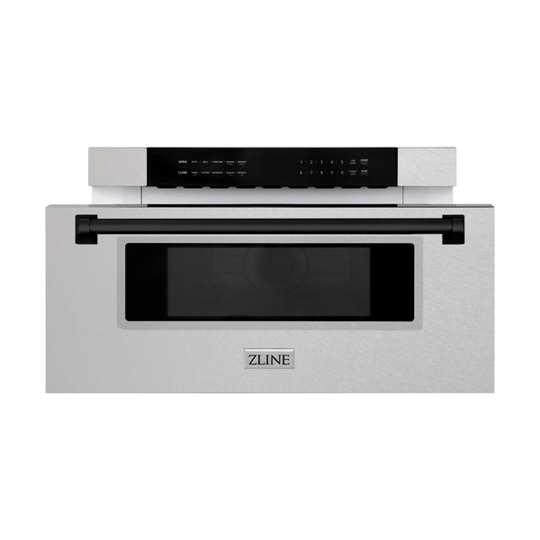 ZLINE Autograph Edition 30" 1.2 cu. ft. Built-In Microwave Drawer in DuraSnow Stainless Steel with Accents (MWDZ-30-SS)