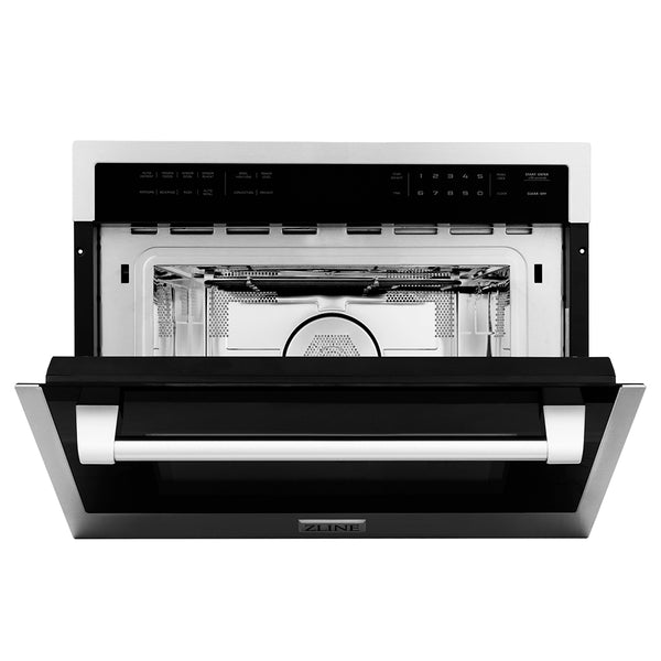 ZLINE 24 in. 1.6 cu ft. Built-in Convection Microwave Oven in Stainless Steel with Speed and Sensor Cooking, Open Box-Great Condition