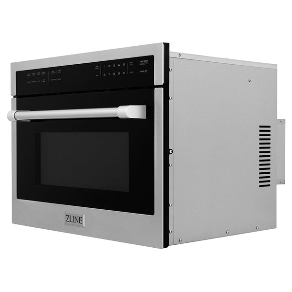 ZLINE 24 in. 1.6 cu ft. Built-in Convection Microwave Oven in Stainless Steel with Speed and Sensor Cooking, Open Box-Great Condition
