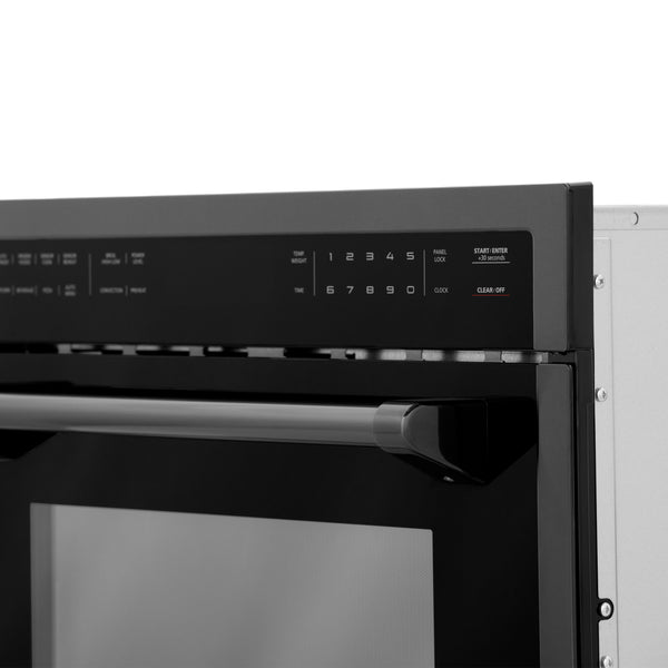 ZLINE 24 in. 1.6 cu ft. Built-in Convection Microwave Oven in Black Stainless Steel with Speed and Sensor Cooking, Open Box-Good Condition