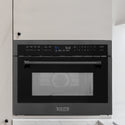 ZLINE 24 in. 1.6 cu ft. Built-in Convection Microwave Oven in Black Stainless Steel with Speed and Sensor Cooking, Open Box-Great Condition