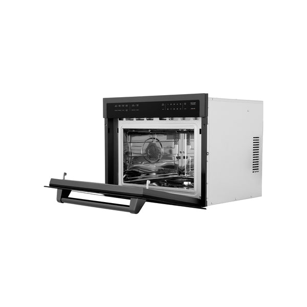 ZLINE 24 in. 1.6 cu ft. Built-in Convection Microwave Oven in Black Stainless Steel with Speed and Sensor Cooking, Open Box-Great Condition