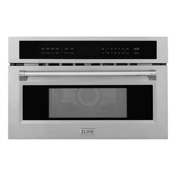 ZLINE 30 in. 1.6 cu ft. Built-in Convection Microwave Oven in Stainless Steel with Speed and Sensor Cooking, Open Box-Great Condition