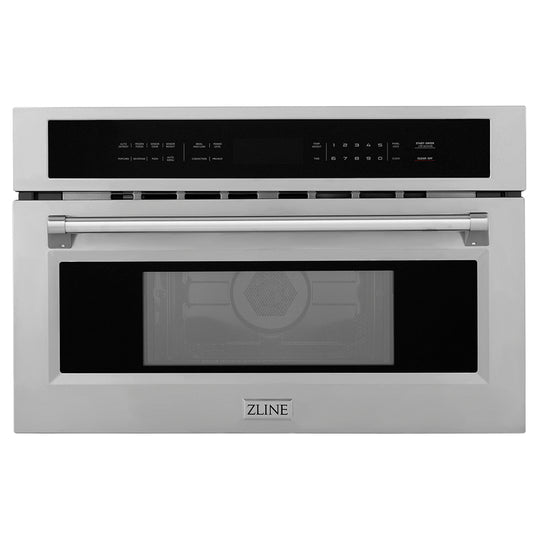 ZLINE 30 in. 1.6 cu ft. Built-in Convection Microwave Oven in Stainless Steel with Speed and Sensor Cooking, Open Box-Great Condition