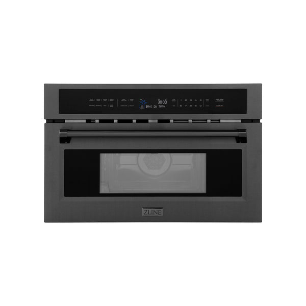 ZLINE 30 in. 1.6 cu ft. Built-in Convection Microwave Oven in Black Stainless Steel with Speed and Sensor Cooking, Open Box-Great Condition