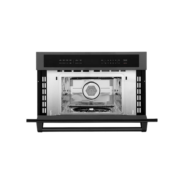 ZLINE 30 in. 1.6 cu ft. Built-in Convection Microwave Oven in Black Stainless Steel with Speed and Sensor Cooking, Open Box-Good Condition