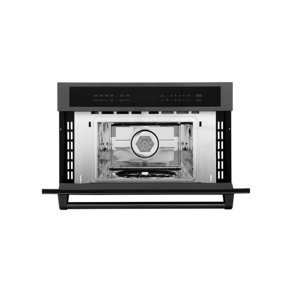 ZLINE 30 in. 1.6 cu ft. Built-in Convection Microwave Oven in Black Stainless Steel with Speed and Sensor Cooking, Open Box-Great Condition