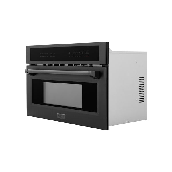 ZLINE 30 in. 1.6 cu ft. Built-in Convection Microwave Oven in Black Stainless Steel with Speed and Sensor Cooking, Open Box-Great Condition