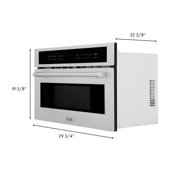 ZLINE 30 in. 1.6 cu ft. Built-in Convection Microwave Oven in Satin Stainless Steel with Speed and Sensor Cooking, Open Box-Great Condition