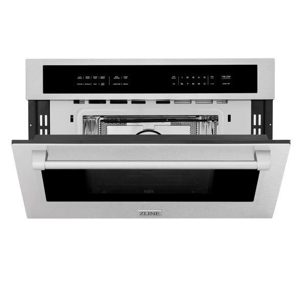 ZLINE 30 in. 1.6 cu ft. Built-in Convection Microwave Oven in Satin Stainless Steel with Speed and Sensor Cooking, Open Box-Great Condition
